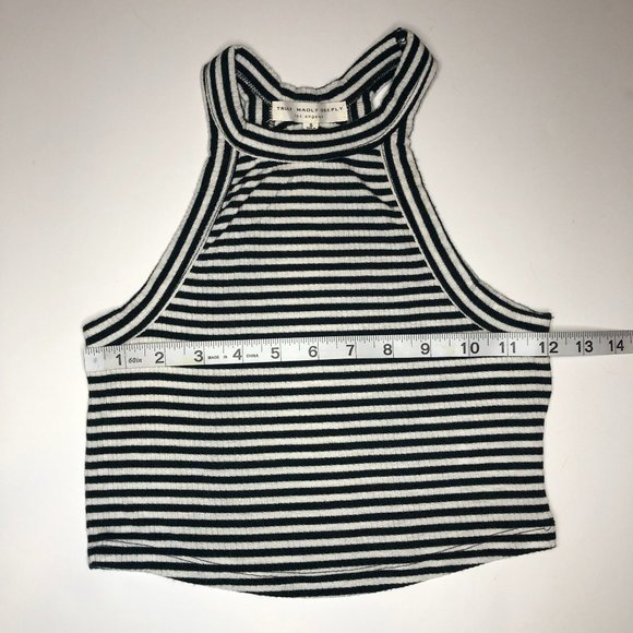 Urban Outfitters Truly Madly Deeply Boho Black & White Crop Top Festival Y2K - Picture 3 of 6